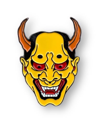 Soft Enamel pin Yellow Hannya by Fabio Gargiulo