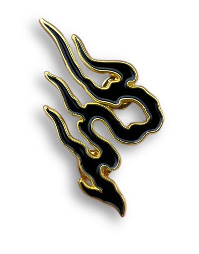 Soft Enamel pin Black Flame by Fabio Gargiulo