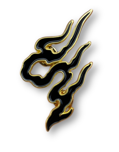 Soft Enamel pin Black Flame by Fabio Gargiulo