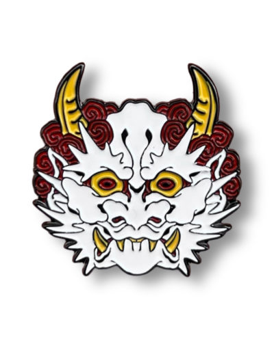 Soft Enamel pin White Oni by Fabio Gargiulo